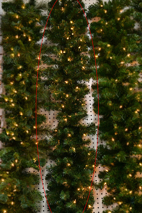 9Ft X 14" Light Deluxe Oregon Fir Garland Two Tones/Clear Britte