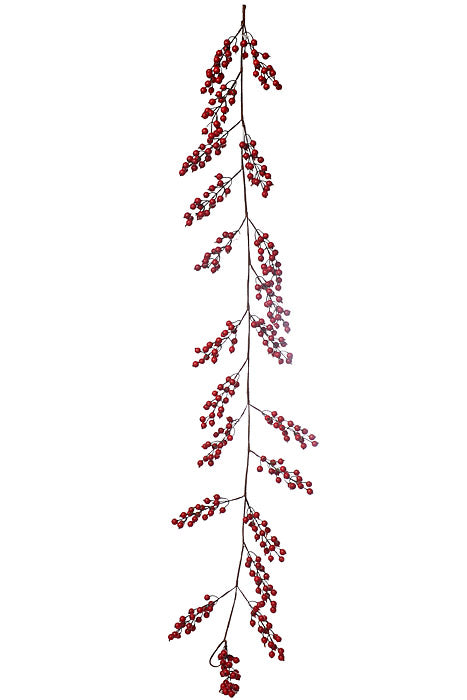 60" Waterproof Winter Berry Garland Red