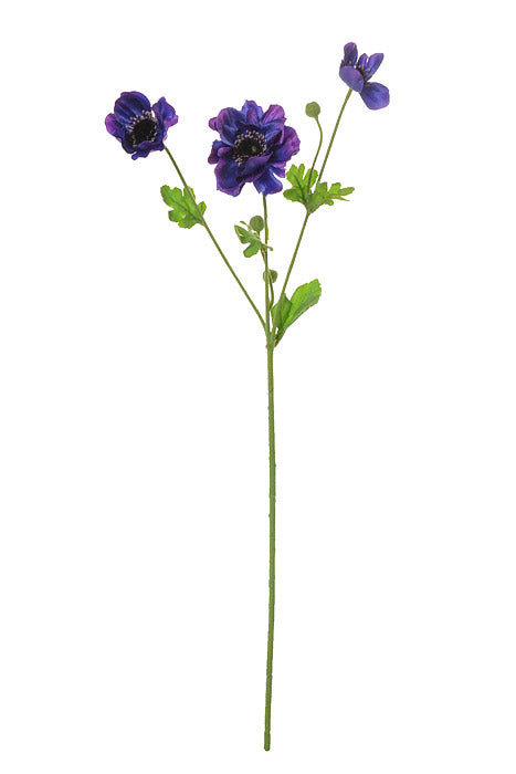 26" Silk Anemone Spray Purple