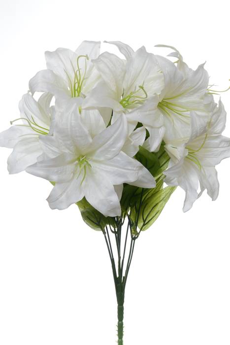 18" Silk Tiger Lily Bush X11 Cream