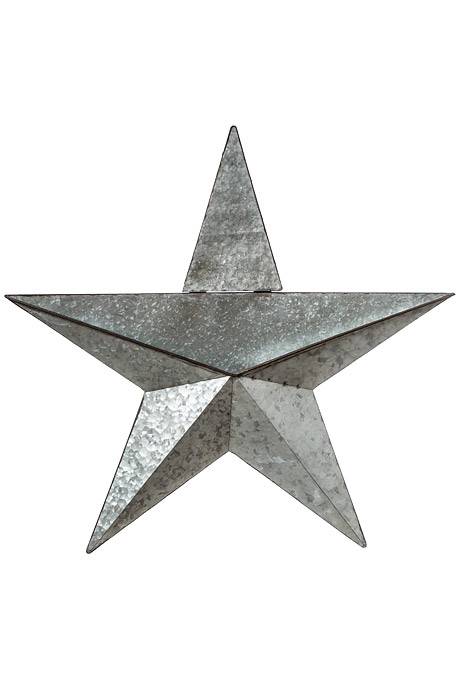 35" Galvanized Metal Star Wall Pocket Antique/silver