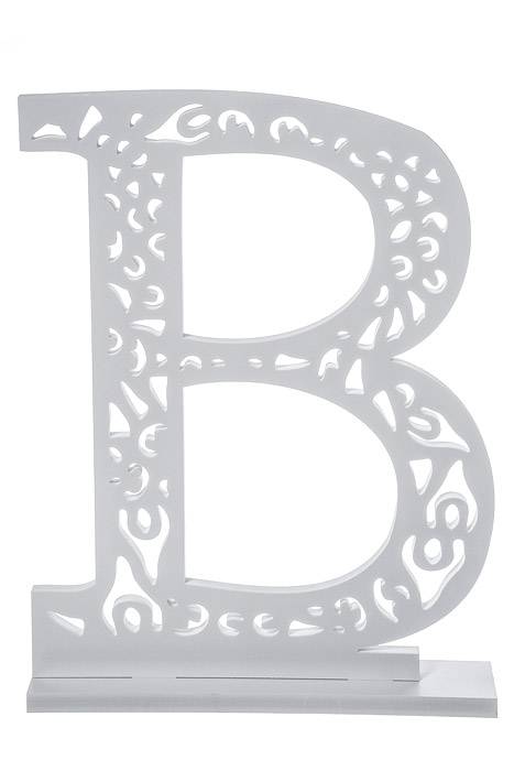19.75" Carved Letter "b" White