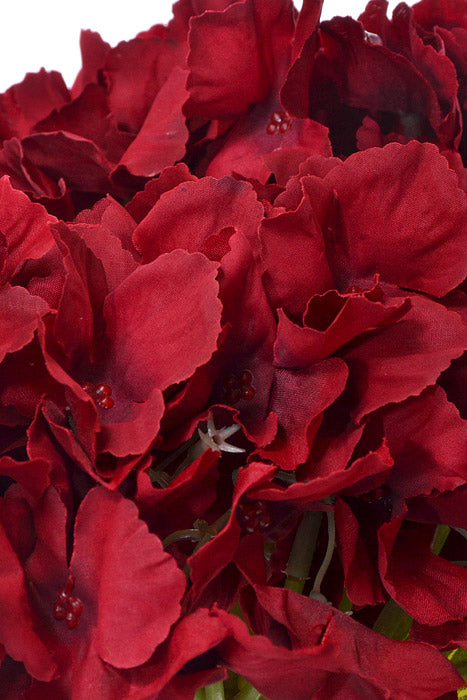 22.5" Silk Hydrangea Bush Burgundy
