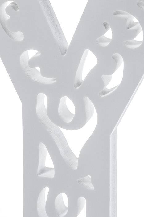 19.75" Carved Letter "y" White