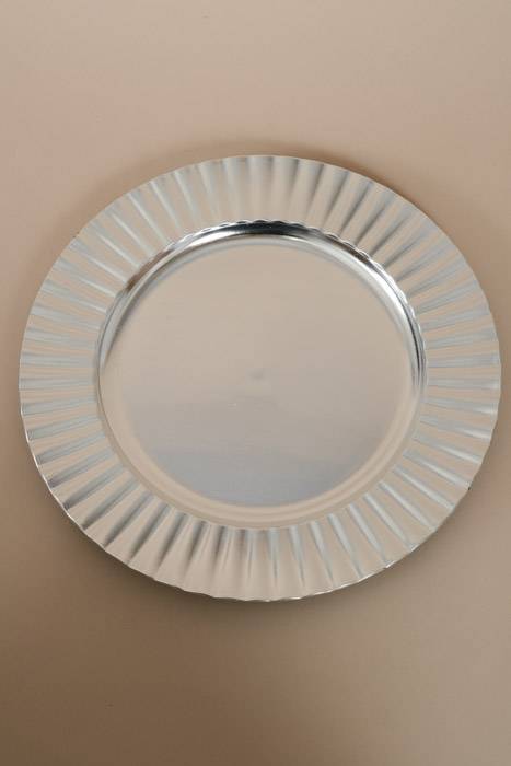13" Metallic Charger Plastic Plate Silver