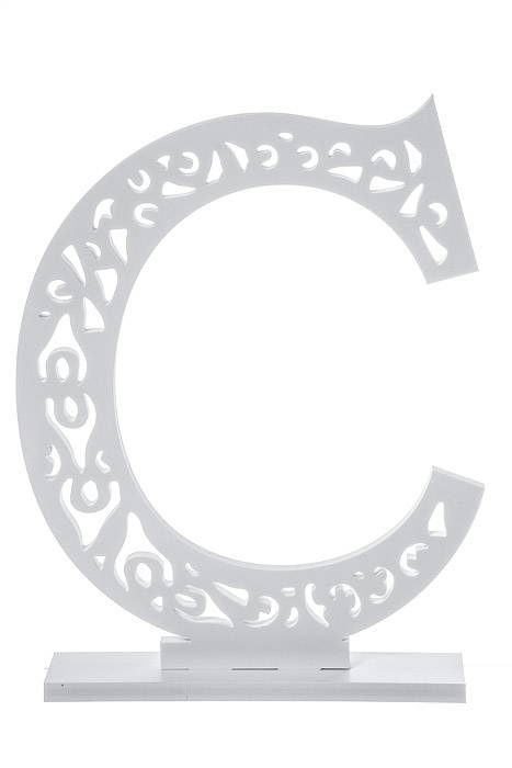 19.75" Carved Letter "c" White
