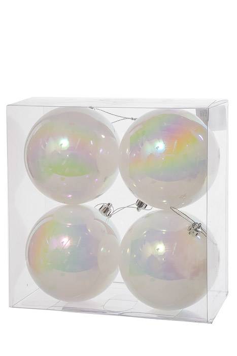 100mm Ball Candy Apple/white/iridescent Bx/4