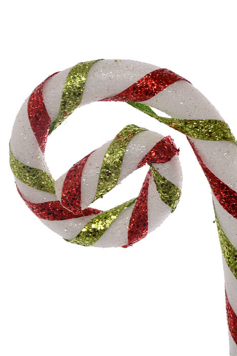 27" Curly Candy Cane Spray Red/Green