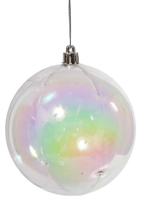 100mm Ball Clear Iridescent Bx/4