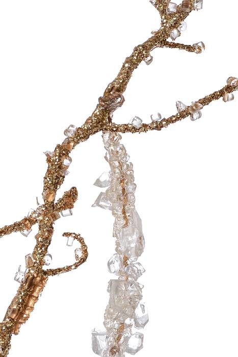 36" Beaded Amaranthus Hanging Spray Clear Water/Gold