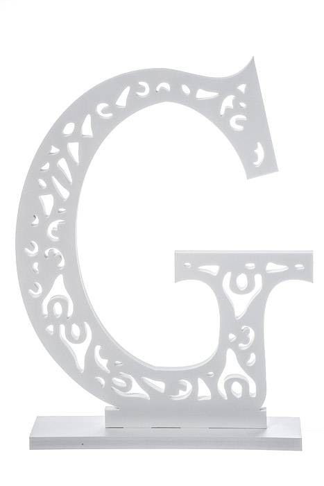 19.75" Carved Letter "g" White