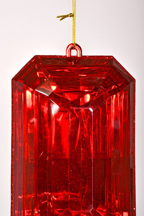 4.75" x 8" Rectangle Jewel Box W/Glitter Red