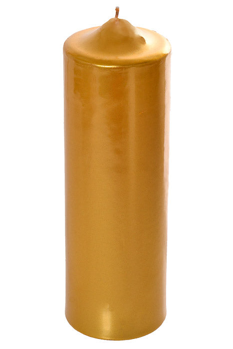2.8" X 9" Patrician Pillar Candle Gold