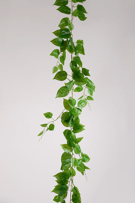 72.5" Silk Leaf Garland Green