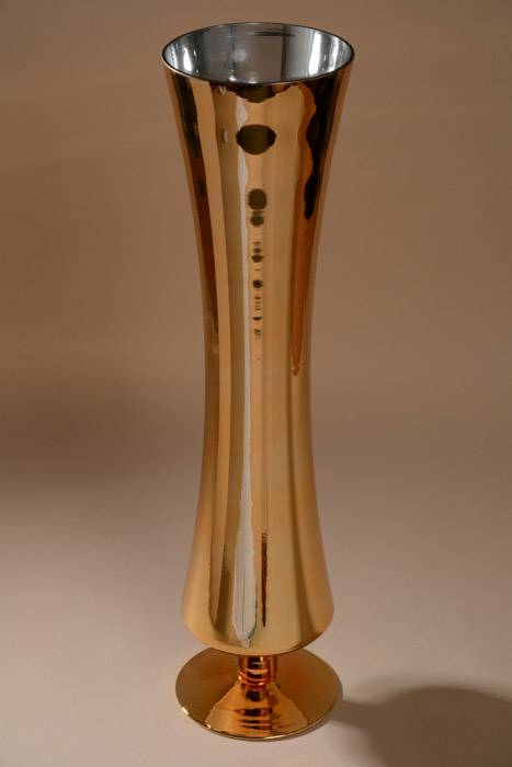 23.5" Glass Floral Vase Gold