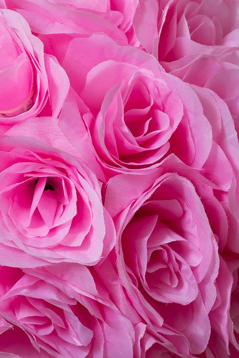 12" Rose Ball W/ribbon Pink