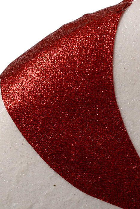 10" X 23" Candy With Glitter White/Red