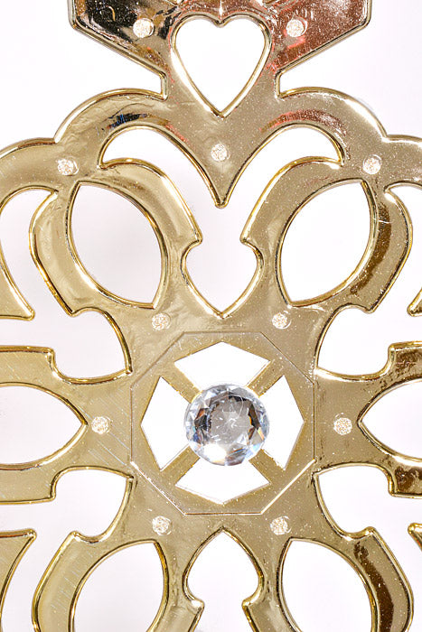 18" Snowflake W/Glitter & Jewel Champagne Gold