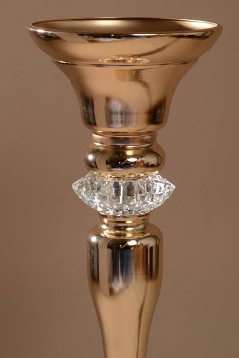 19" Metal Bouquet Stand W/rhinestone Gold