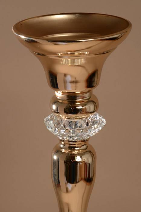 28" Metal Bouquet Stand W/rhinestone Gold