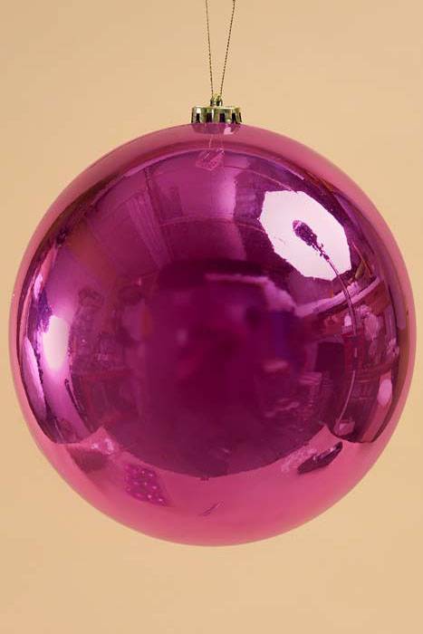250mm Shiny Plastic Ball Fuchsia