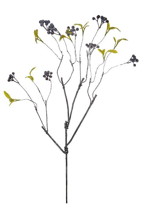 36" Iced Berry/Leaves Spray Dark Blue