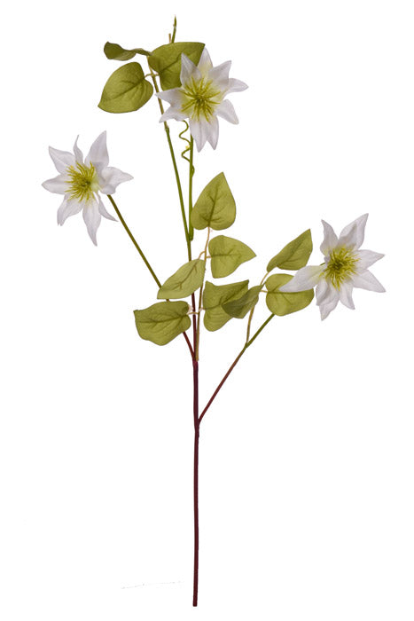 19.5" Silk Clematis Spray White