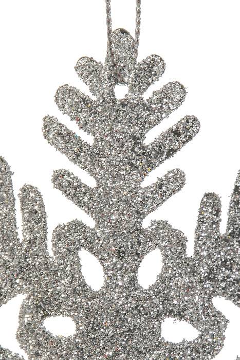 3.5" Glitter Snowflake Pkg12 Silver