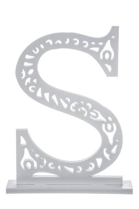 19.75" Carved Letter "s" White