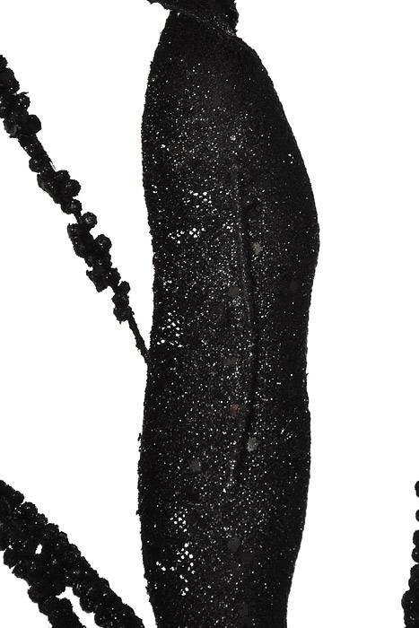 29" Glitter Curly Spray Black