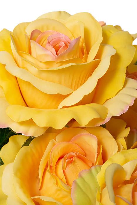 19" Silk Rose Bud Bush Yellow