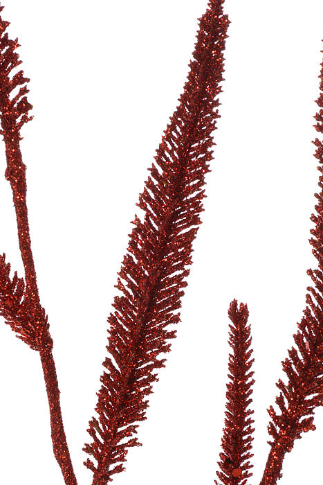 31.5" Glitter Foxtail Spray Red