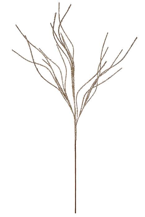 36" Twig Glitter Spray Pewter
