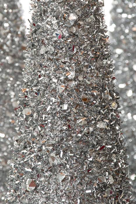 15/18/24" Tree W/glitter/sequin/beads Silver Set/3