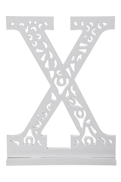 19.75" Carved Letter "x" White