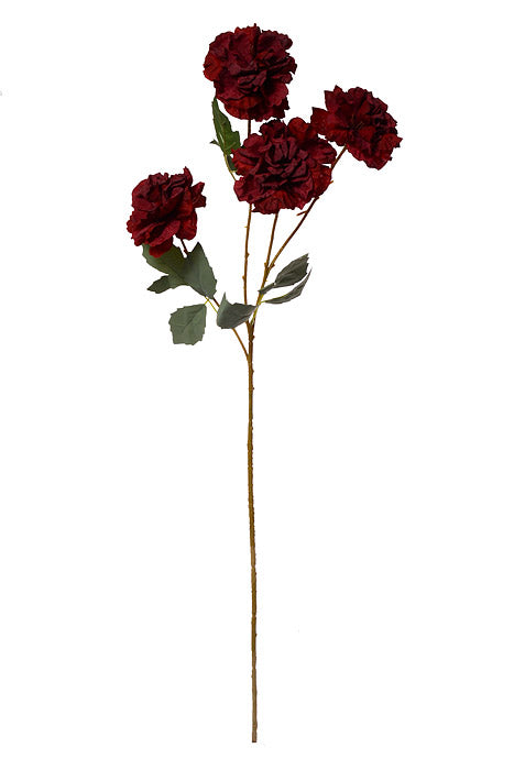 35.5" Silk Wild Rose Spray Burgundy