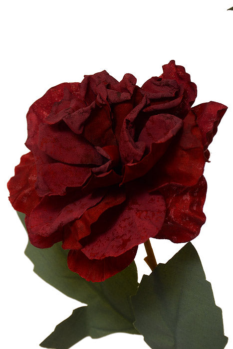 35.5" Silk Wild Rose Spray Burgundy