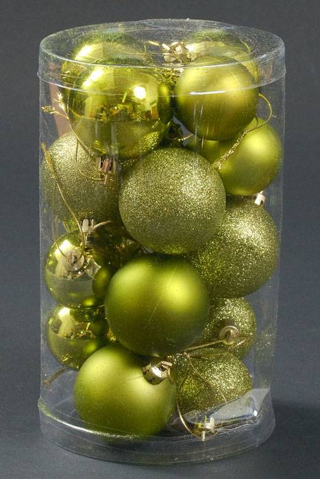 40/50mm Shiny/matte/glitter Plastic Ball Apple Green Pkg/22