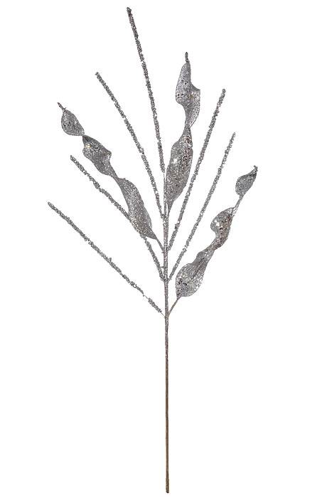 29" Glitter Curly Spray Silver