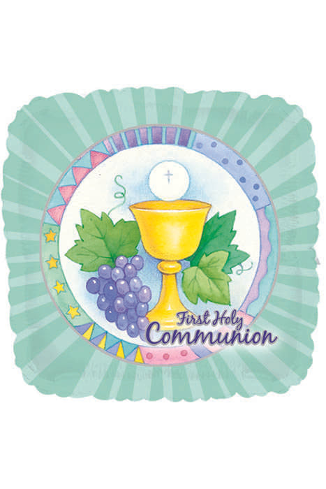 18" Square First Holy Communion Balloon Pkg/10