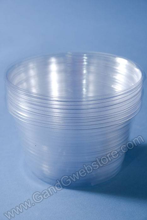 6" Plastic Deep Liners Clear Pkg/12