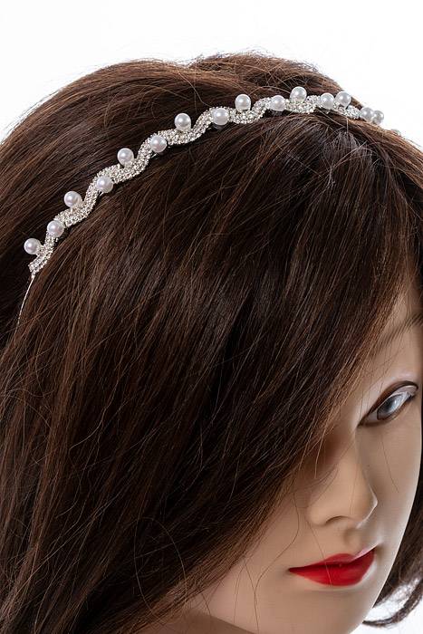 5.25" Rhinestone/pearl Tiara Silver