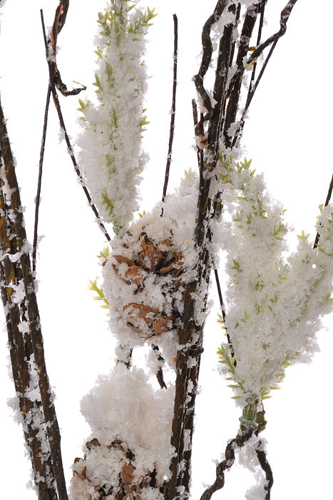 43" Whispy Snow Pine Branch Snow Natural