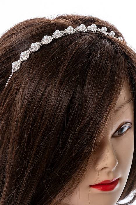4.75" Rhinestone/pearl Tiara Silver