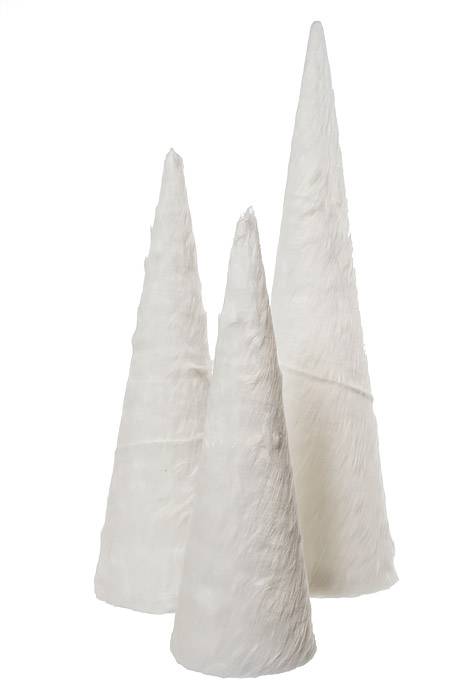 15/18/24" Pvc Tree White Cloth Set/3