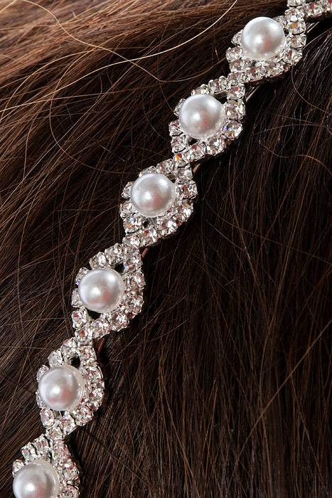 4.75" Rhinestone/pearl Tiara Silver