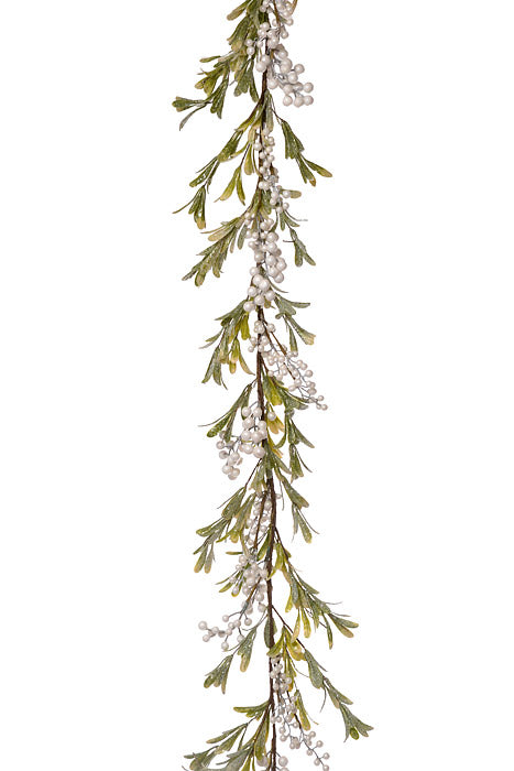 6ft Mistletoe & Berry Garland Cream