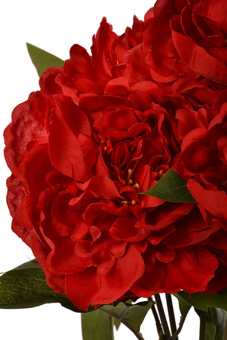 17" Silk Peony Bush Red