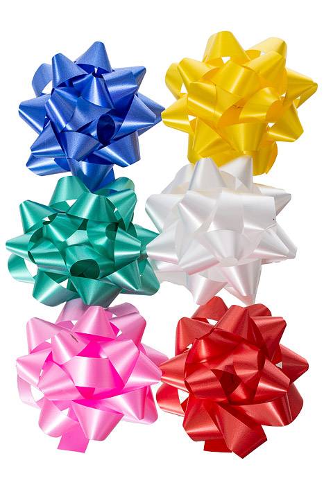 3.5" Star Bows Multicolor Bx/24