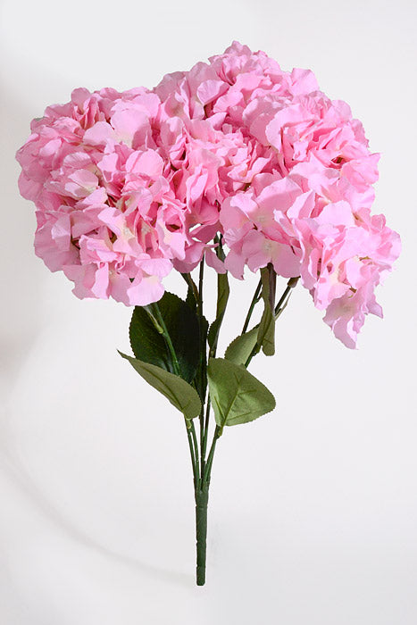 20.5" Silk Hydrangea Bush Soft Pink